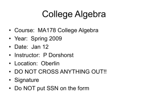 College Algebra - Oberlin USD 294