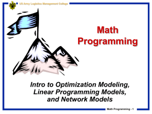 Optimization Modeling
