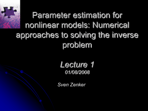 Parameter estimation for nonlinear models: Numerical approaches