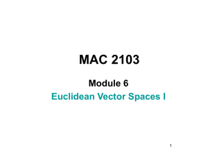 Euclidean Vector Spaces I