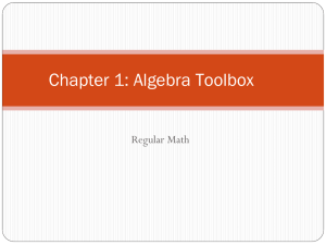 Chapter 1: Algebra Toolbox - Mount Gilead School District