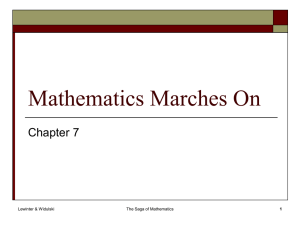 Mathematics Marches On