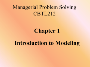 Chapter 1 - Introduction to Modeling