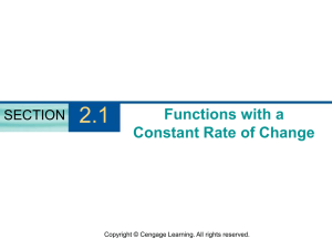 Chapter 2.1 Functions with a Constant Rate of Change
