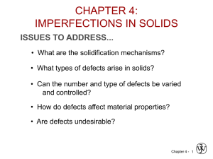CHAPTER 4: IMPERFECTIONS IN SOLIDS