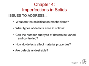 Chapter 4: Imperfections in Solids