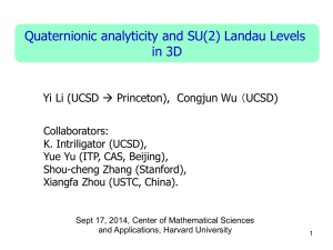 Quaternionic analytic Landau levels inthree dimensions