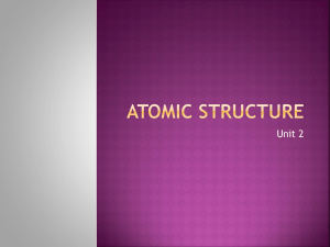 Unit 2 - Atomic Structure
