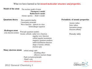 2012 General Chemistry I