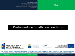 Proton induced spallation reactions