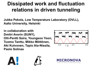 Dissipated work and fluctuation relations in driven tunneling