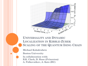 Universality and Dynamic Localization in Kibble