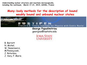 Many body methods for the description of bound - FUSTIPEN