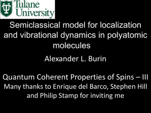 Semiclassical model for localization and vibrational dynamics