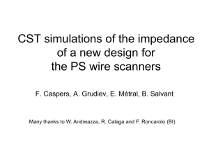 CST simulations of the impedance of a new design for the PS and