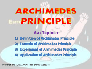 By Archimedes` principle