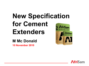 New Specification for Cement Extenders