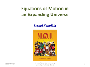 Equations of Motion in an Expanding Universe