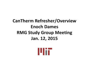 Cantherm Refresher