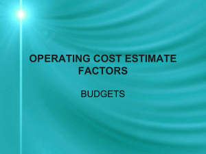 22 OPERATING COST ESTIMATE FACTORS