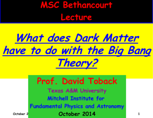 What does Dark Matter have to do with the Big Bang Theory? ()