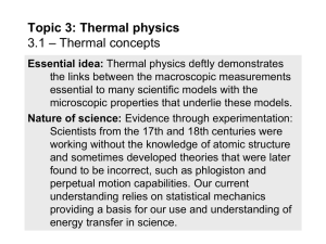 Topic 3.1 - Thermal concepts