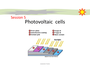 Photovoltaic cells - damon`s solar training