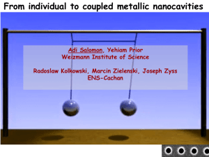 From individual to coupled metallic nanocavities Adi Salomon