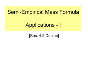 SEMF application I - Department of Physics, HKU