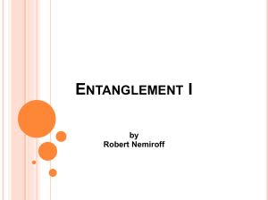 ENTANGLEMENT I by Robert Nemiroff Physics X