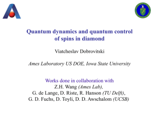 Quantum dynamics and quantum control of spins in diamond