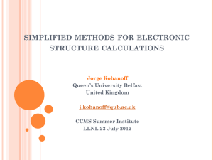 Simplified Methods for Electronic Structure Calculations