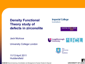 Density Functional Theory study of defects in zirconolite