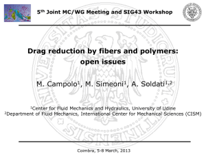 Drag reduction by fibers and polymers