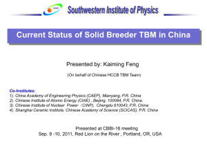 Current Status of Solid Breeder TBM in China