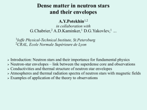Neutron stars - Institut de Physique Nucleaire de Lyon