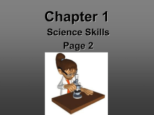 Chapter 1 – Science Skills