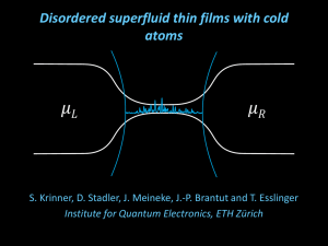 Superfluidity with disorder in a thin film of quantum gas