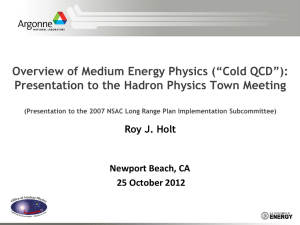Overview of Medium Energy Physics