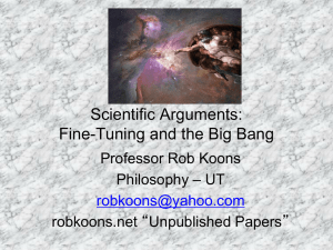 Scientific Arguments: Fine-Tuning and the Big Bang