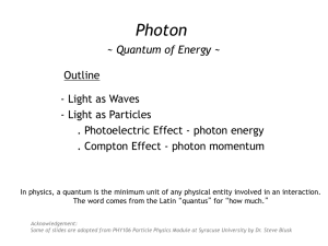 Photon: quantum of energy