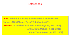 Lecture 2: Electronics and Mechanics on the Nanometer Scale