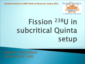 Fission 238U in subcritical Quinta setup