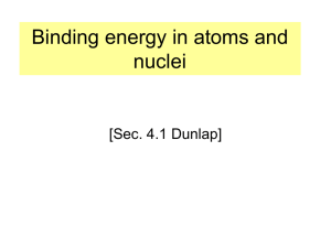 Binding energy in atoms and nuclei