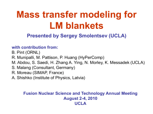 Mass transfer modeling for LM blankets