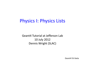 Physics I: Physics Lists