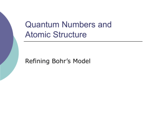Quantum Numbers and Atomic Structure