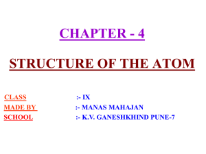 CHAPTER - 4 STRUCTURE OF ATOM