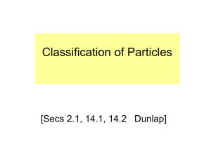Particle Classification - Department of Physics, HKU