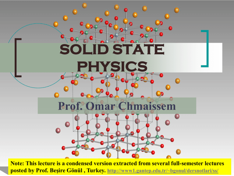 Introduction To SOLID STATE PHYSICS